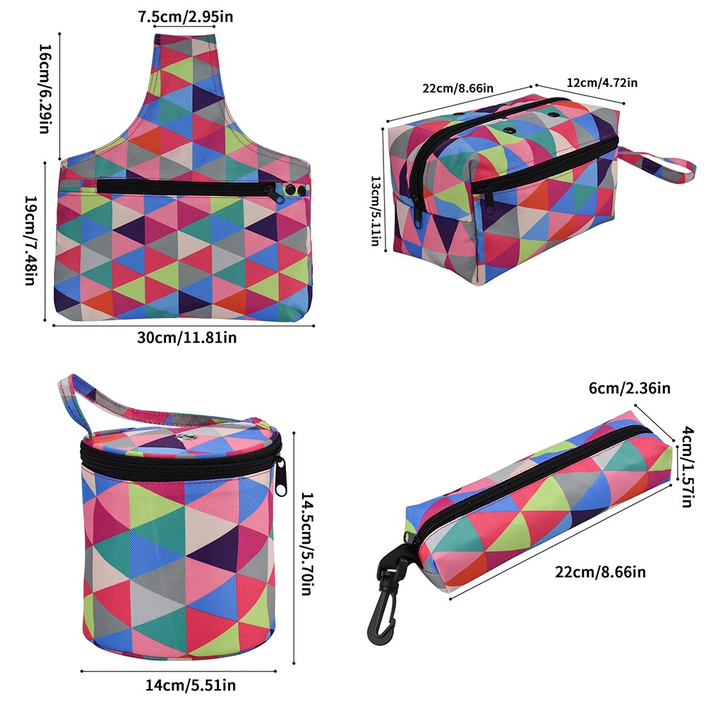 Bolsa geométrica para costura, bolsa em tecido oxford, organizadora de fios, costura, acessórios para armazenamento de fio