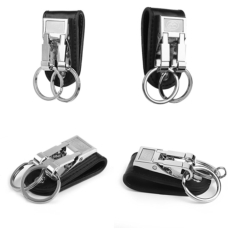 Double Dermis Keychain 2 Loop Book Leather Belt Or Buckle Clip Key Chain Key Ring Holder KeychainTls
