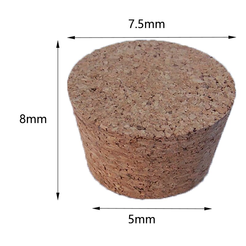 100pcs Top DIA 7.5mm to 30mm Wooden Cork Lab Glass Bottle Stopper Kettle Pudding Bottle Cork Cap Burette Tube Wood plug