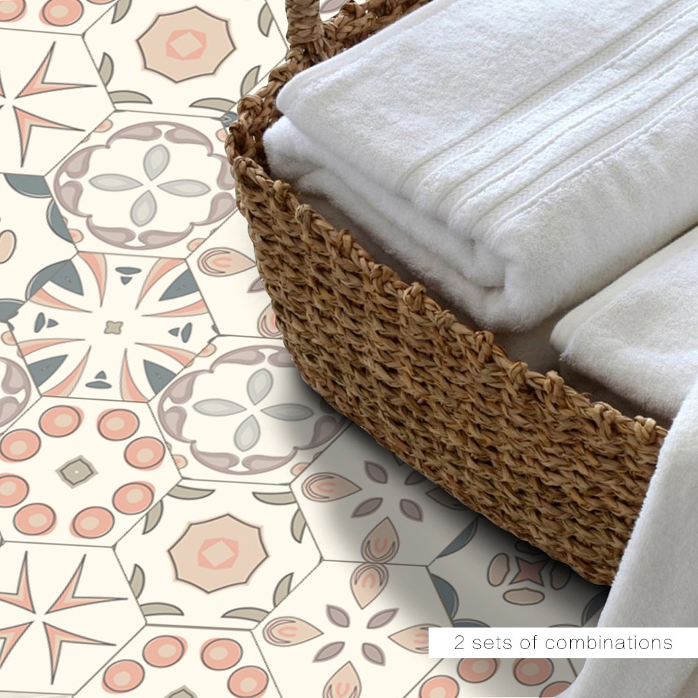 Funlife badkamer decoratieve vloertegel sticker, zelfklevende tegel stickers voor keuken vloer, waterdichte tegel muursticker sticker