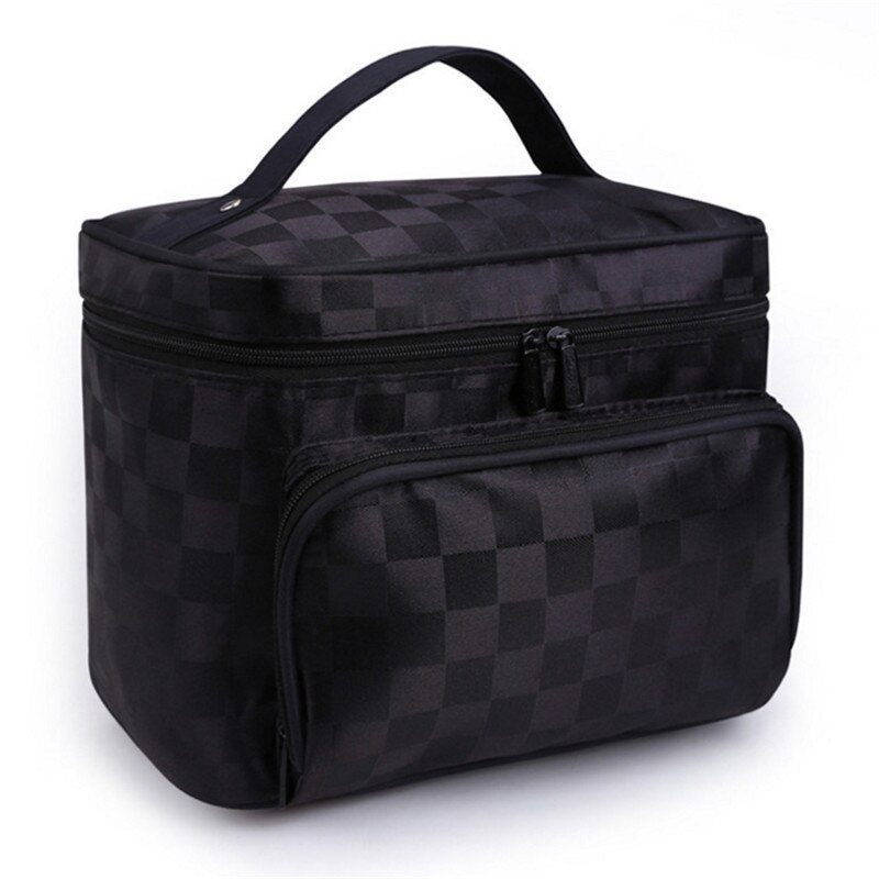 Make Up Bag Women Cosmetic Bag for Cosmetics Travel Organizer Toiletry kit female Makeup Bag and cases Large Toilet Necessaire: FG-Black