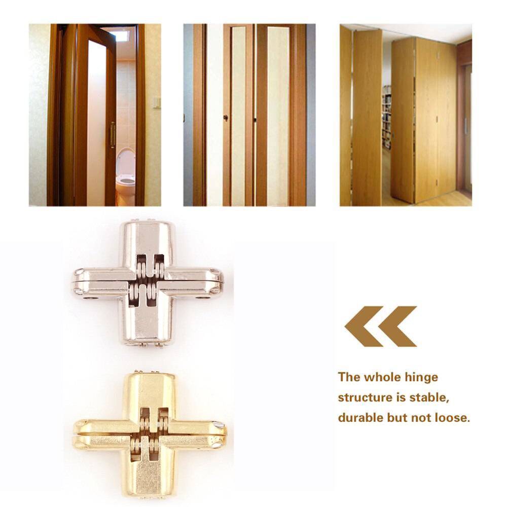 Bisagras invisibles para muebles, bisagra cruzada oculta, puerta de armario, cajas de madera para ventana plegable, 2 uds.