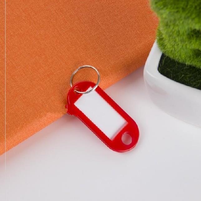 Diysomes 30 stk farverige plastik nøgleringe sprog id tags labels nøgleringe navne tags med split ring til bagage bagage tag: Sort