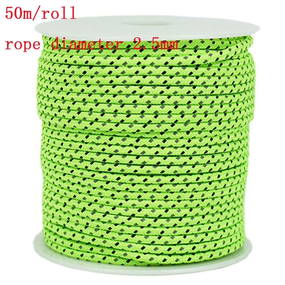 10/50m telt reflekterende linje udendørs camping fluorescerende nylon lysende telt line camping ledning telt tilbehør: C