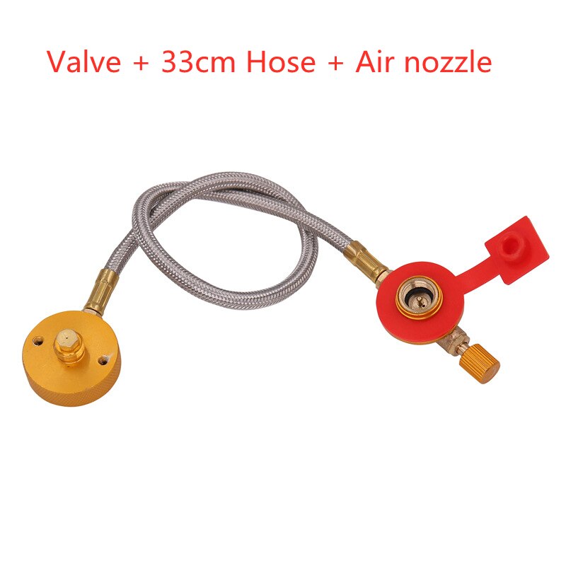 Convertitore adattatore valvola testa stufa a Gas Picnic campeggio esterno + tubo flessibile linea di collegamento + ugello aria accessori stufa esterna: Valve Hose Nozzle