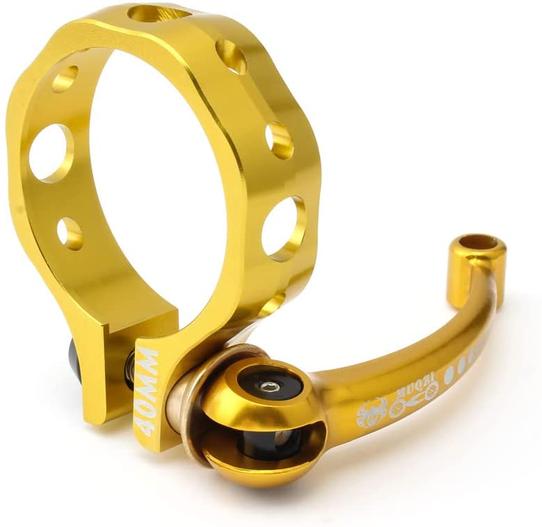 Bici 40/41mm morsetto reggisella blocco ultraleggero in lega di alluminio CNC modificato 14 pollici a sgancio rapido clip per tubo sella per bicicletta per MTB: oro 40MM