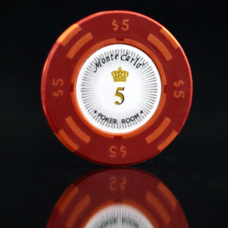 Lote de fichas de póker de Monte Carlo, hoja de 14g de arcilla, etiqueta de planchado, Casino, habitación, jugador de póker, love it, 25 unidades: 25pcs 5