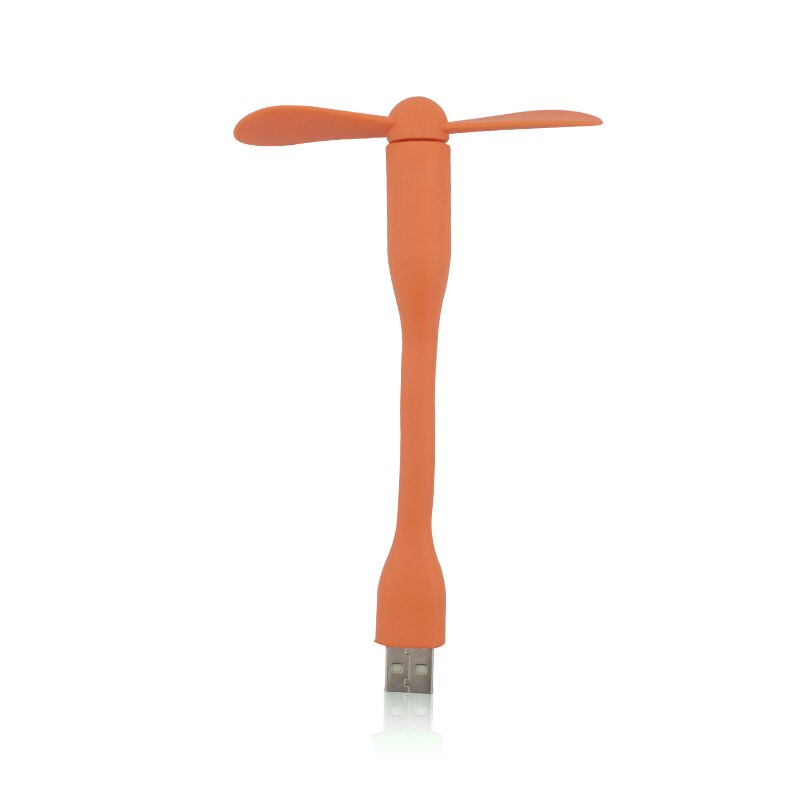 Mini USB Fan Flexible Portable Bendable Removable Ventilador USB Gadget Low Power Gadgets for Powerbank for PC for laptop OTG: Orange