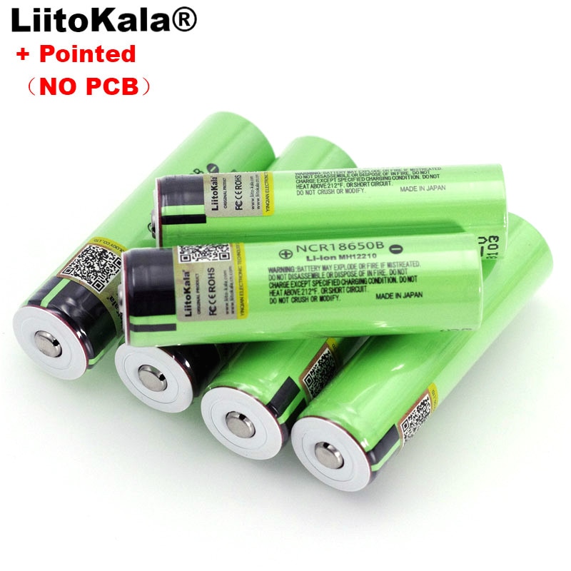 Liitokala-batería recargable de litio NCR18650B, 3,7 v, 3400 mAh, 18650, con punta (sin PCB) para baterías de linterna