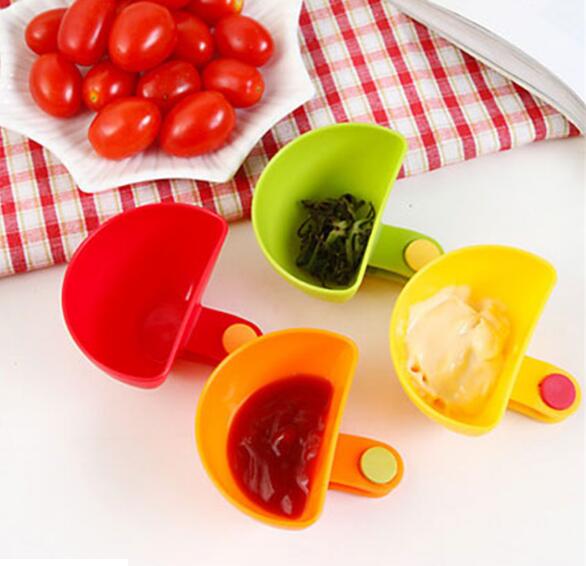 Dip clips køkken skål kit værktøj små retter krydderi klip til tomat sauce salt eddike sukker smag krydderier