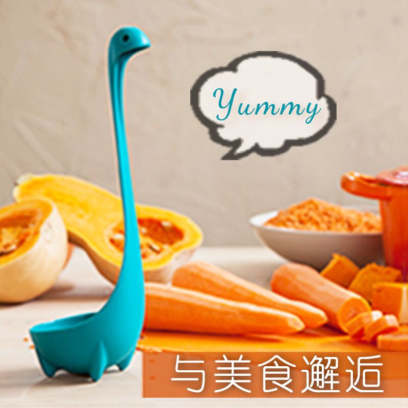 Cartoon Dinosaur Soup Spoon Loch Ness Monster Spoon Nylon Stirring Spoon Tableware Cookware Kitchen Cooking Tools