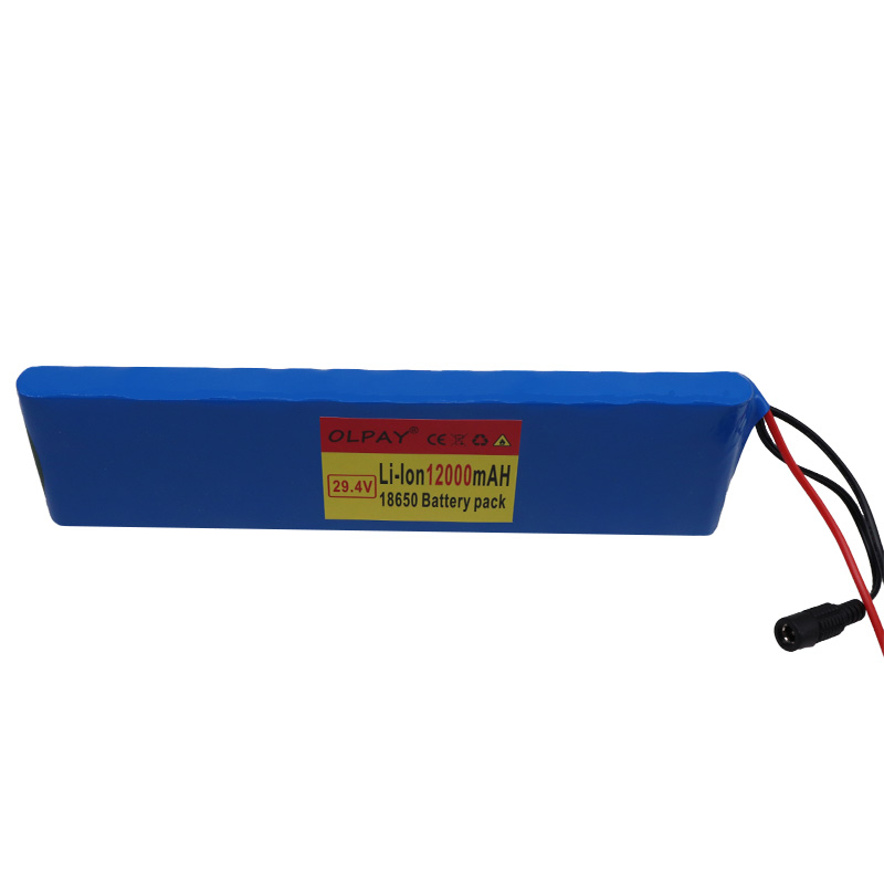 Batterie Rechargeable 7S2P 18650 li-ion, 29.4v, 12000mAh, pour vélo et trottinette électrique