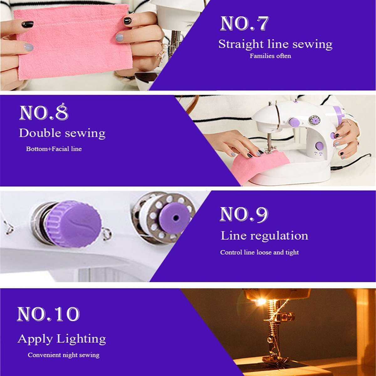 Electric Sewing Machine Handheld Mini Sewing Device Home Hand Machine To Sew Adjustable Speed Sewing Machines With 33