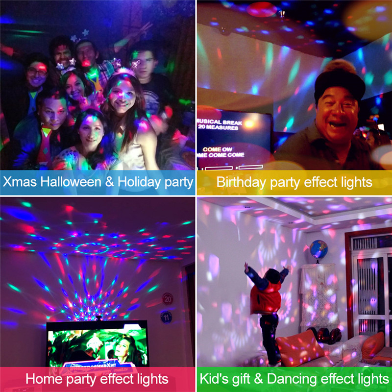 USB DC5V IR control colorful entertainment disco light music control dj disco ball beam christmas projector party stage lighting