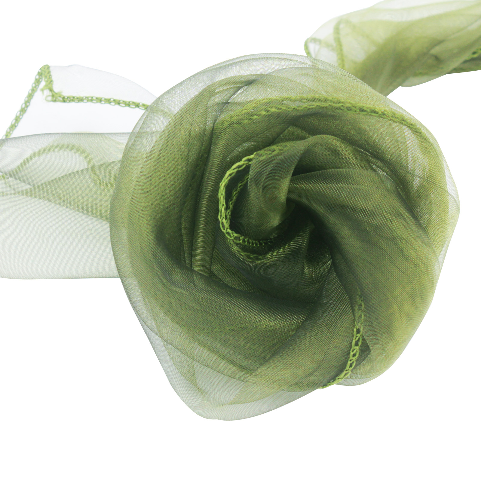 Organza stole skære sløjfe stole skære tyl til bryllup begivenheder & fest banket juledekoration mintgrøn: Oliven grøn