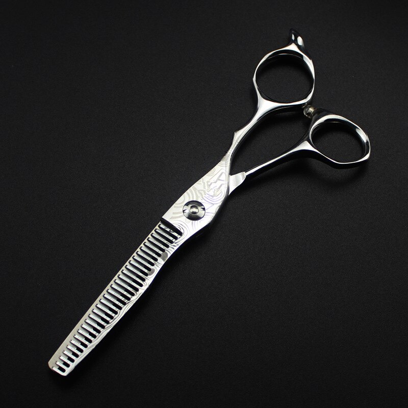 Damascus steel 6 '' hair salon scissors makeup cutting barber makas haircut thinning shears hairdressing scissors: thinning