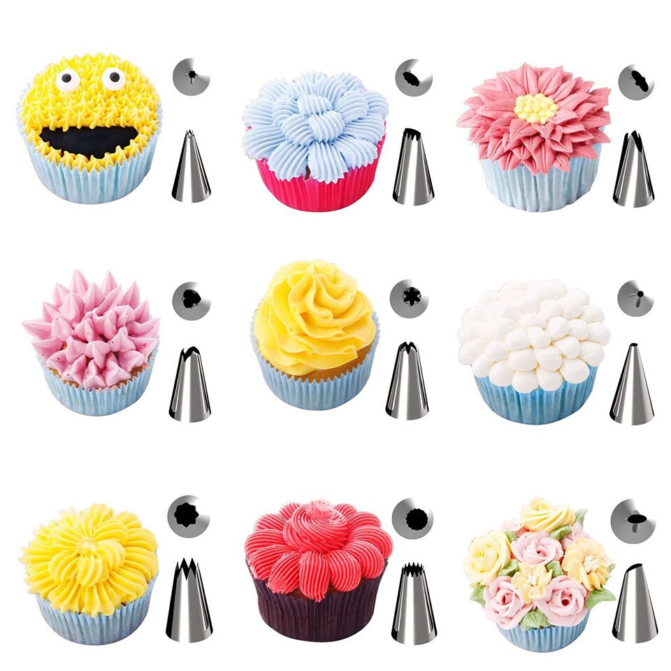 52Pcs Cake Decorating kit Cake Decoration Tools with Non Slip Base Cake Icing Tips Guide Turntable Cake Decorating Kit