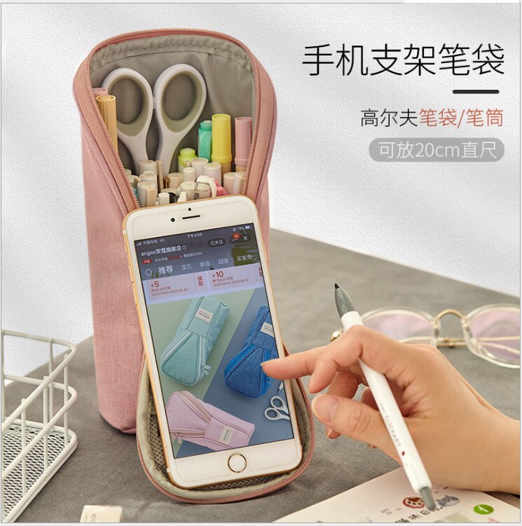 DM 1pcs Golf Pencil Bag Case Multi-function Pen Holder Stationery Student Kids Cute 3-Dimension Pencil Bag