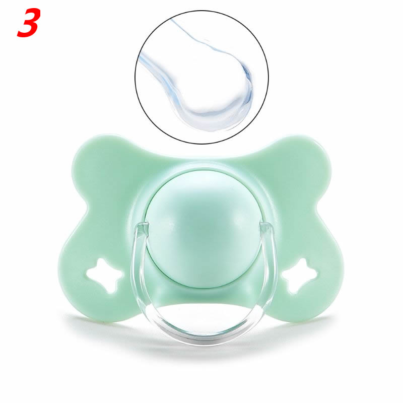 Sucette de sommeil pour bébé avec couvercle en forme de papillon, sucette ronde et plate en Silicone pour -né garçons et filles fournitures à mâcher: 3