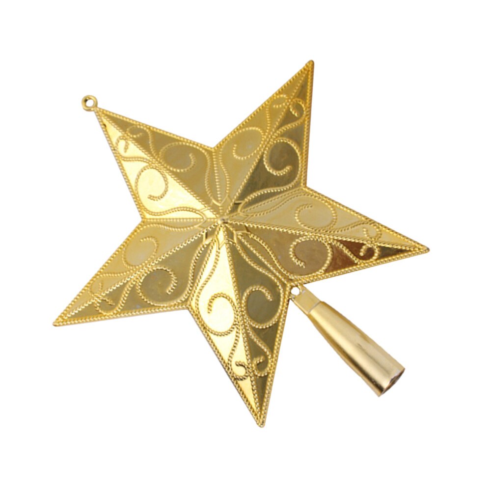 20Cm Ster Boom Topper Golden Star Kerstvakantie Boom Topper 5 Point Star Festival Treetop Decor Voor Home Party (Goud: Default Title