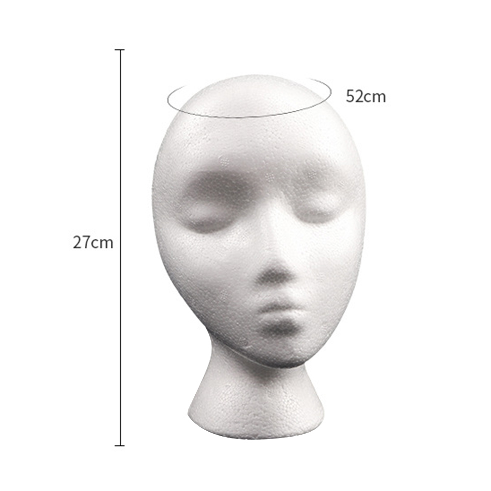 Tête de mannequin en mousse de polystyrène pour femme, chapeau, lunettes, présentoir de perruque, support T1 pour salon de coiffure, 1 pièce, 2 pièces