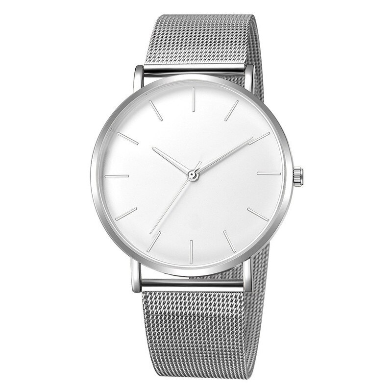 Minimalistisk ur reloj hombre ure til mænd relogio masculino montre homme man orologio uomo herre relojes para horloges mannen: Sølvhvid