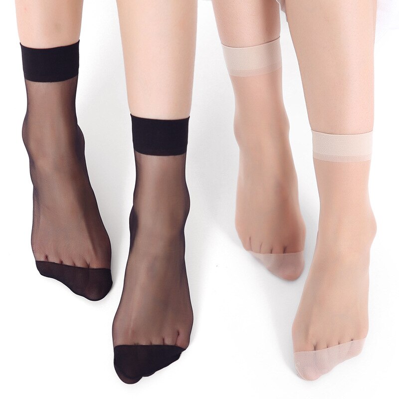 10 paar kurze sommersocken für damen, dünn, kristallklar #39 einfarbig, knöchelhoch, seidenweich, rutschfest, geeignet
