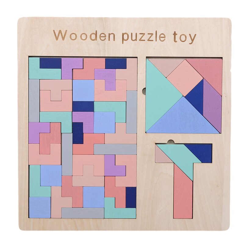 Voorschoolse Houten Puzzels Educatief Speelgoed Voor Baby Hersenen Ontwikkeling Tangram Puzzel Game 1 Set: Default Title