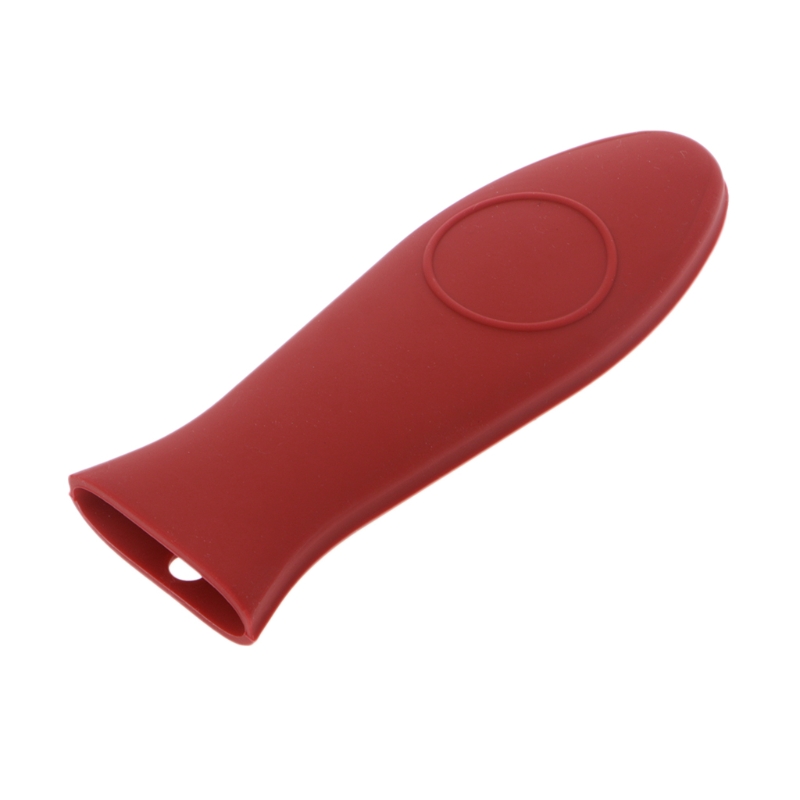 Silicone Handle Holder Lodge Pot Sleeve Ashh Cover Grip For Kitchen Pan Hold: Red
