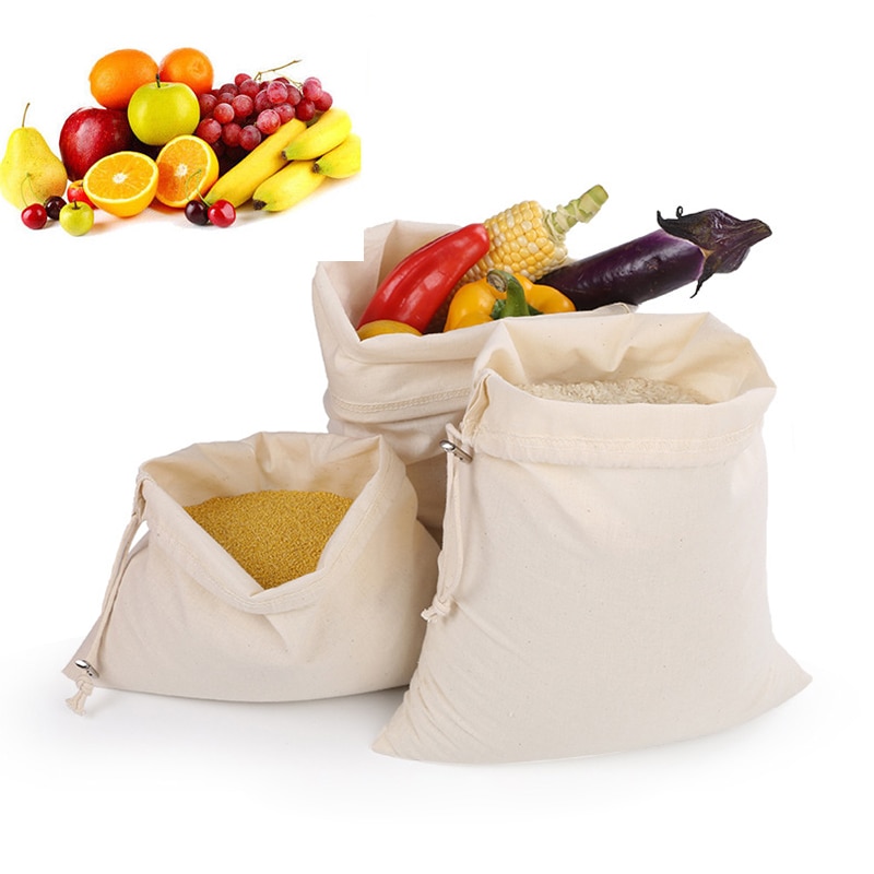 Fruit/Groente/Rijst/Brood Herbruikbare String Baggrocery Shopper Mesh Doek Linnen Diversen Opslag Tasje Thuis Stuff tas