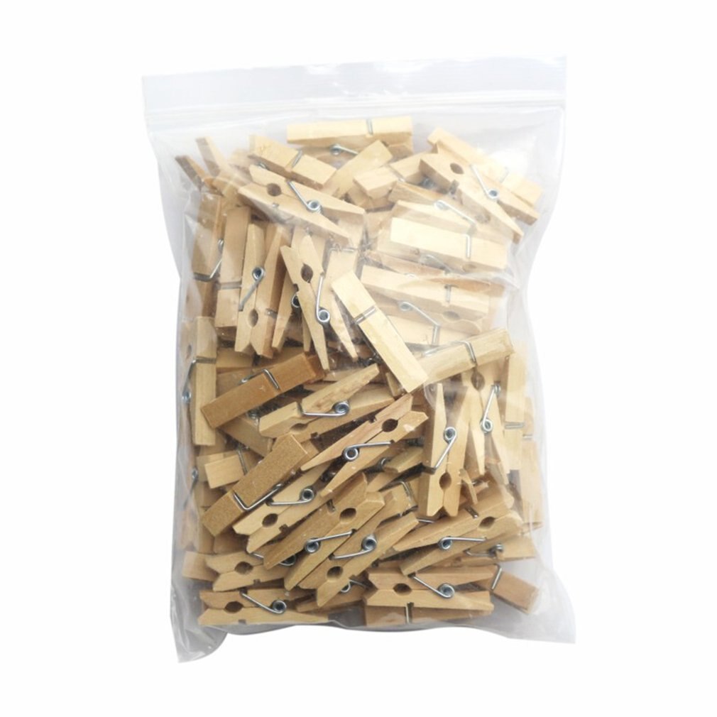 Small Wooden Clip 100 Pcs Wood Clips Small Clips Diy Photo Clips Snack Clips 2.5-3.5-4.5-6Cm Hardwood Clothespins: Default Title