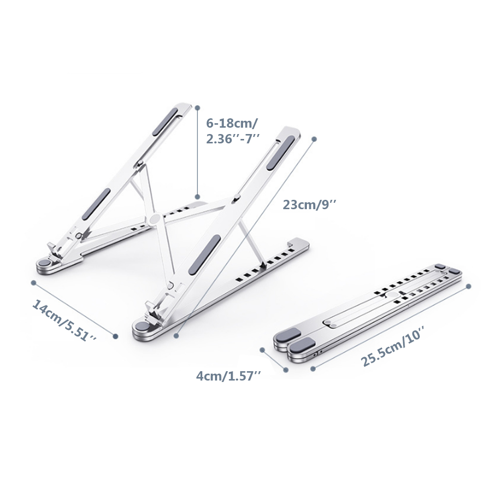 Stehen Aluminiumlegierung Laptops für 11 „-17,3“ Notizbuch Verstellbarer Laptop-Computer-Halfter-Tischständer Anti-Rutsch-Silikon ein der Unterseite