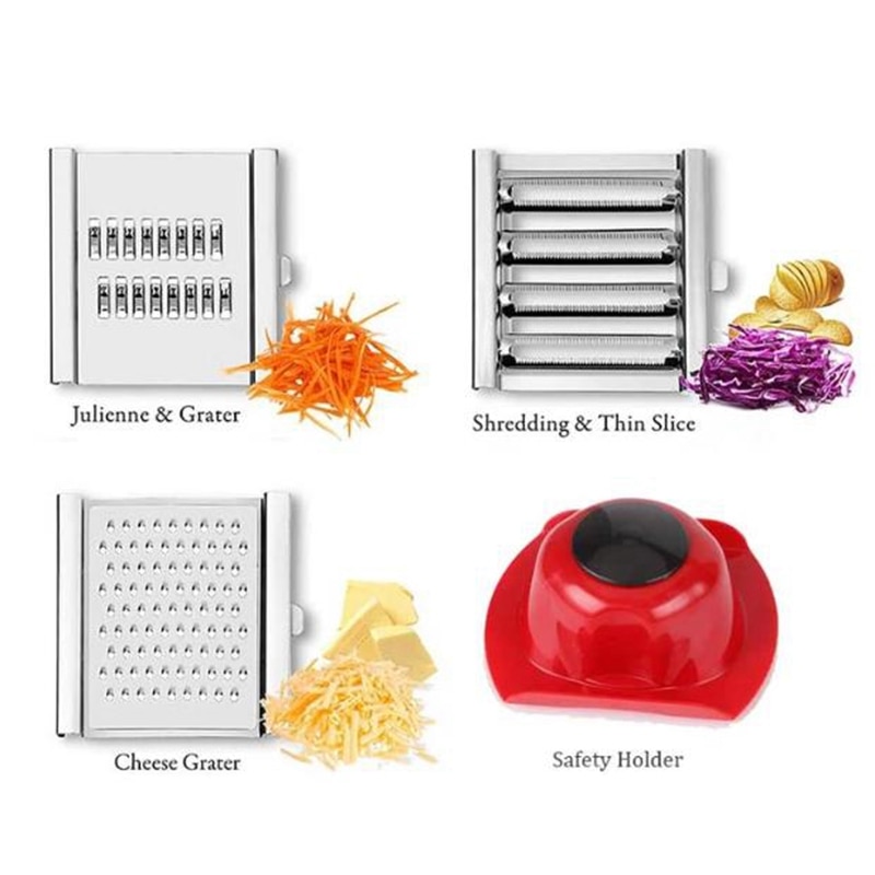 Multi Vegetable Slicer,Stainless Steel Shredder Cutter Grater Slicer,Adjustable Kitchen Tool for Onion Vegetable Fruit