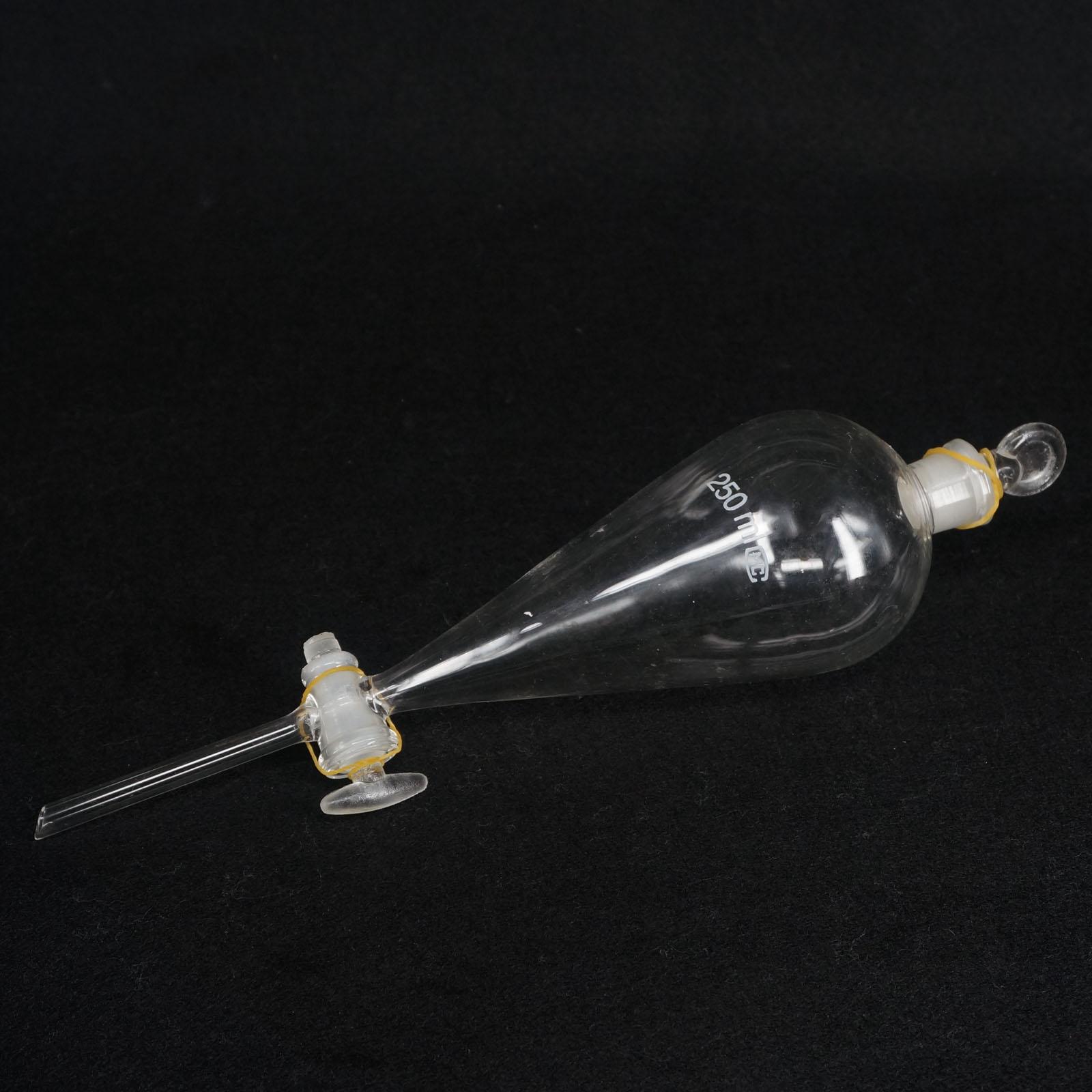 250ML Standard Stopper Glass Pear Shaped Separatory Funnel with Glass Stopcock