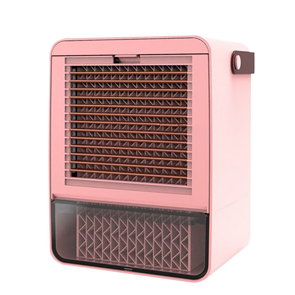 Portable Air Conditioner Mini Air Cooler Usb Charging Water Cooling Fan Mini Desktop Air Conditioning For Home Office#gb40: Pink
