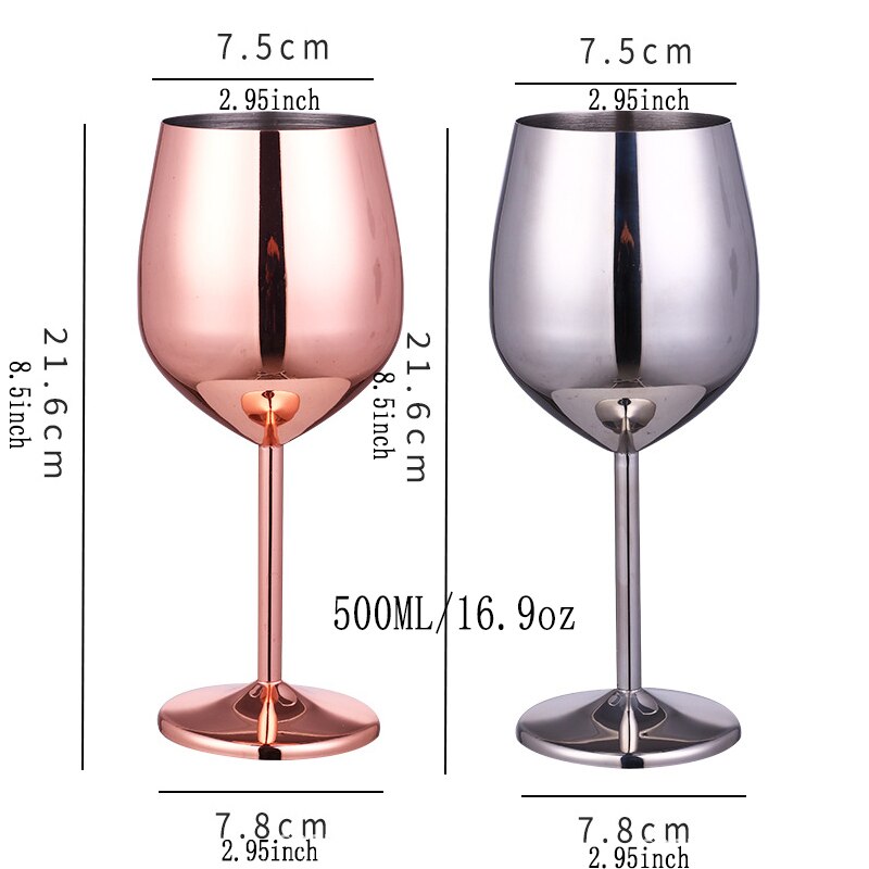2 stk vinglass rustfritt stål 18/8 metall vinglass bar vinglass champagne cocktail drikkekopp sjarm festutstyr