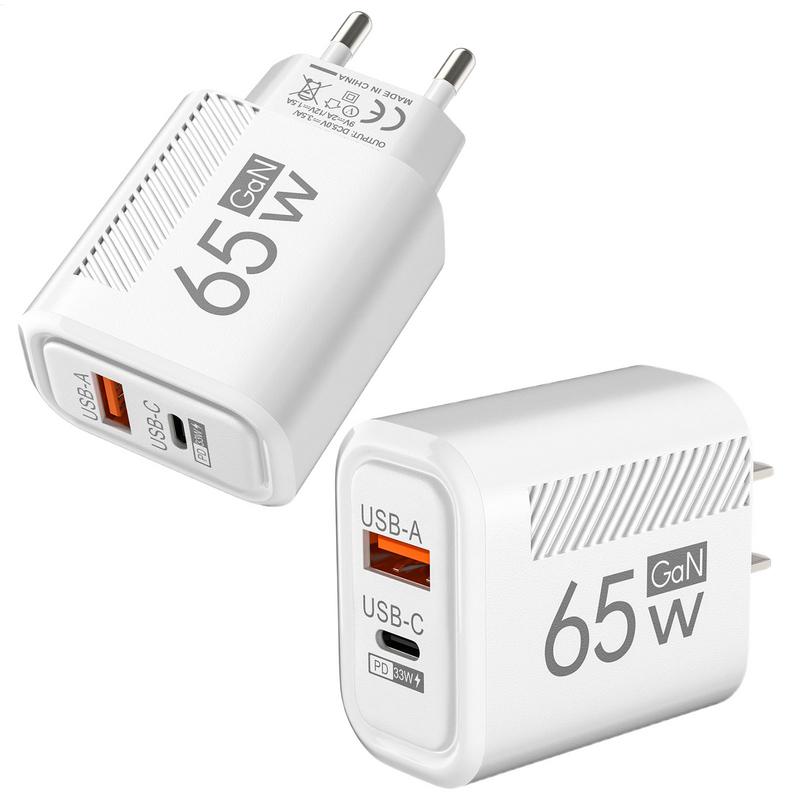 Snelladerblok 65w snellader usb-c oplader kubus telefoons dubbele poort snellaadadapter kubus