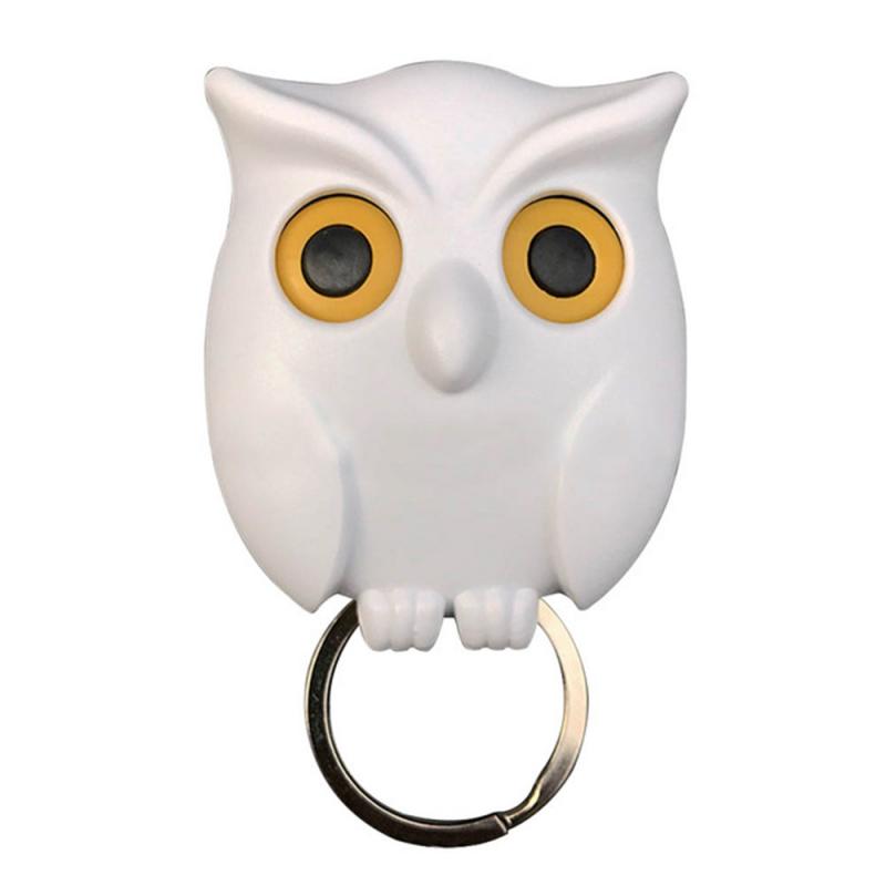Porte-clés mural magnétique hibou de nuit | porte-clé mural, noir blanc marron, aimants garde porte-clés crochet suspendu, clé va ouvrir les yeux: 01