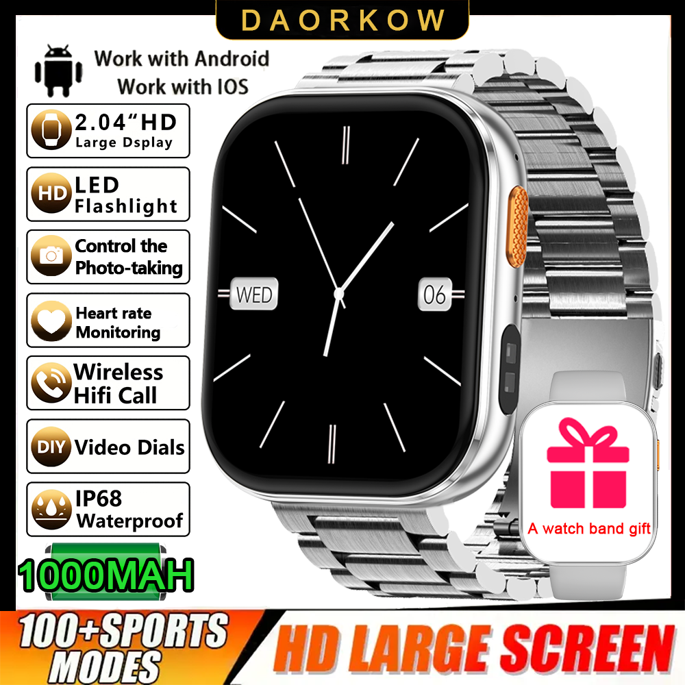 2026 T-REX3 NUOVO smartwatch alla moda, batteria da 1000 mAh, chiamata Bluetooth, modalità sportivo multiplo, adatto sia per uomini che per donne: Arancione