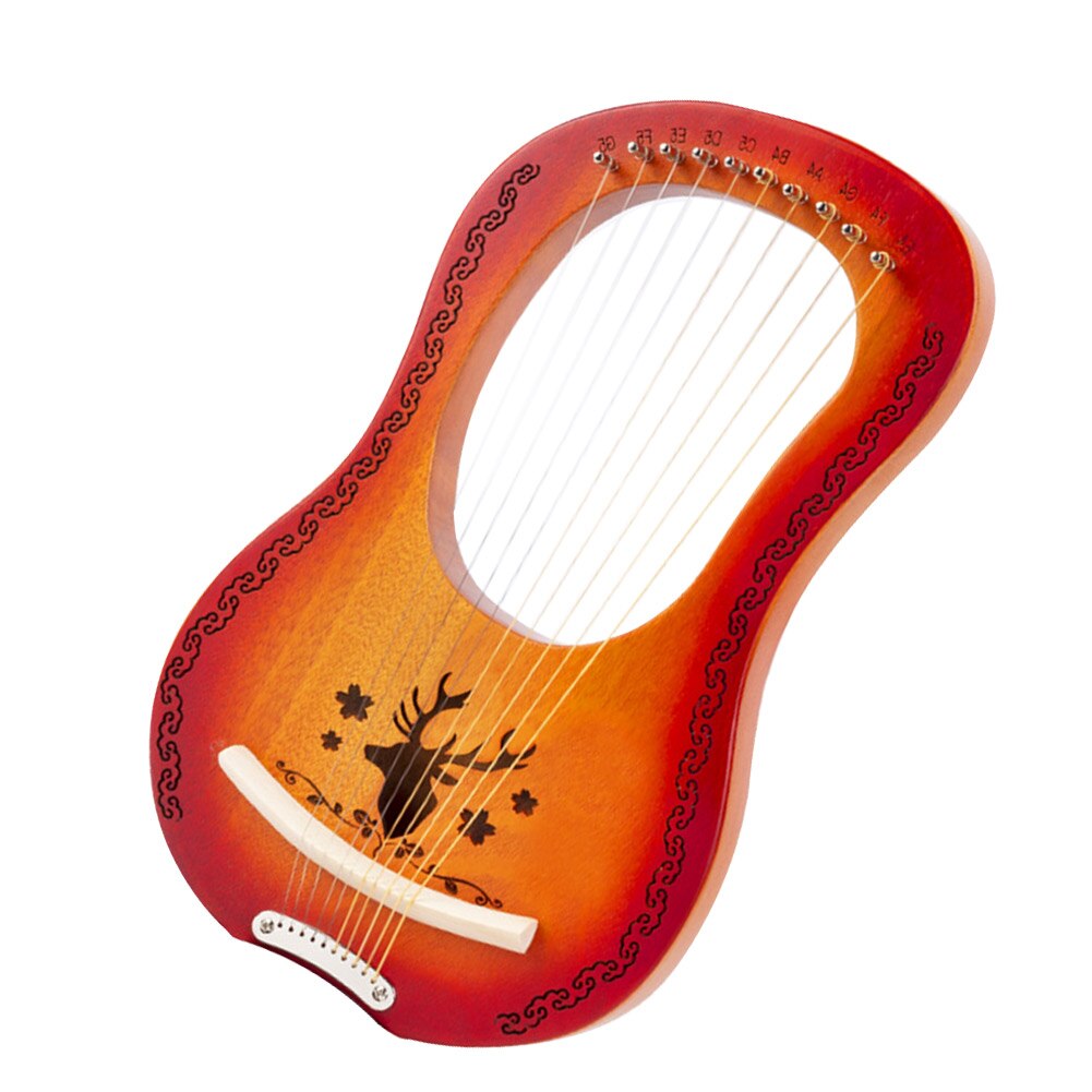 10 strenger mahogni lyre solid trestreng musikkinstrument reinharpe musikalsk fornøyelig instrument forsyninger