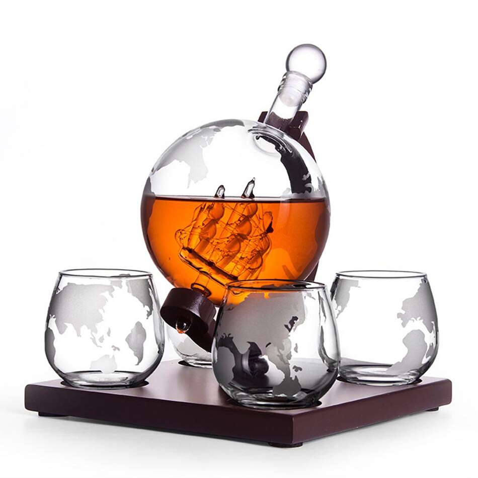 Creatieve Whisky Karaf Glas Wijn Set Globle Whiskey Glas Wijn Fles Rode Wijn Home Keuken Brandy Boot Glazen Bar Decoratie