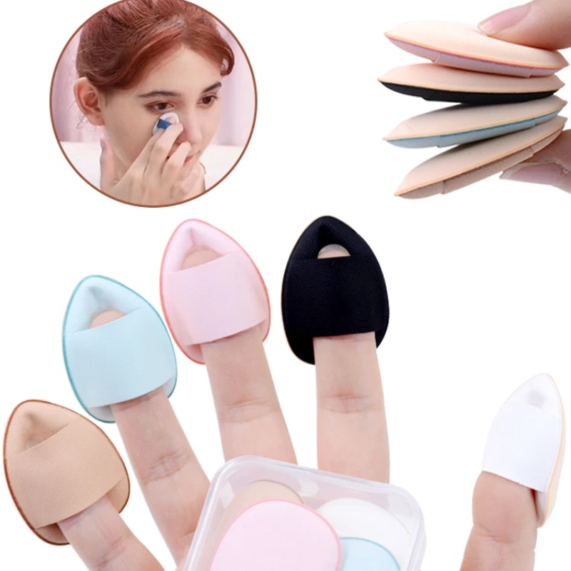 Mini base para dedos, cojín de aire pequeño, esponja en polvo, corrector facial, crema BB, aplicador cosmético, herramientas de maquillaje, 6 uds.