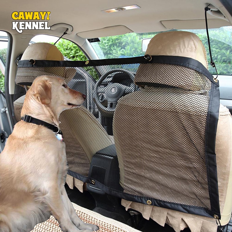 Cawayi Kennel Hond Auto Carrier Achterbank Huisdier Hek Anti-Collision Mesh Pet Auto Barrière Veiligheid Isolatie Netto Huisdier bescherming D1350