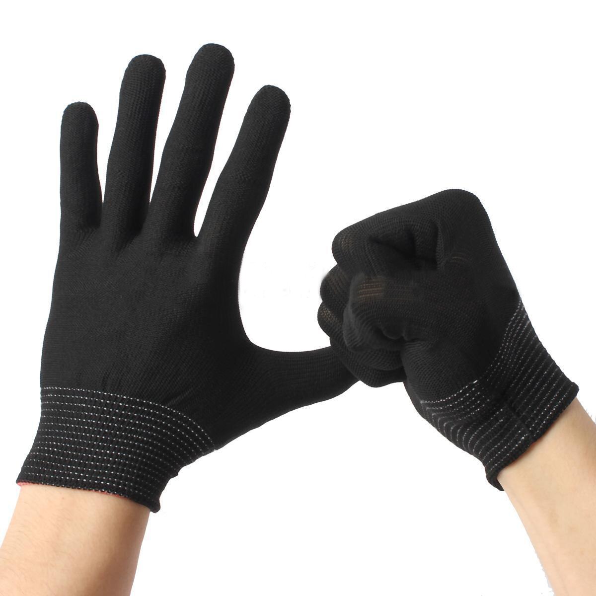 Guantes antiestáticos de seguridad laboral, manoplas antiestáticas de punto de nailon electrónico, negro/blanco, 2/4/10 pares