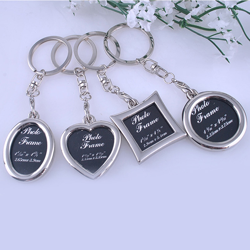 Photo Keychain Mini Metal Alloy Photo Frame Keychain Clear Picture Insert Blank Keyrings Christmas Tree Decor Photo Frame