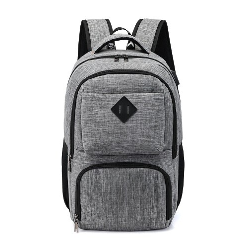 Preppy Stijl Usb Lading Rugzak Mannen Schooltassen Tiener Jongens Laptop Tas Reizen Grote Capaciteit Student Rugzakken: GRAY
