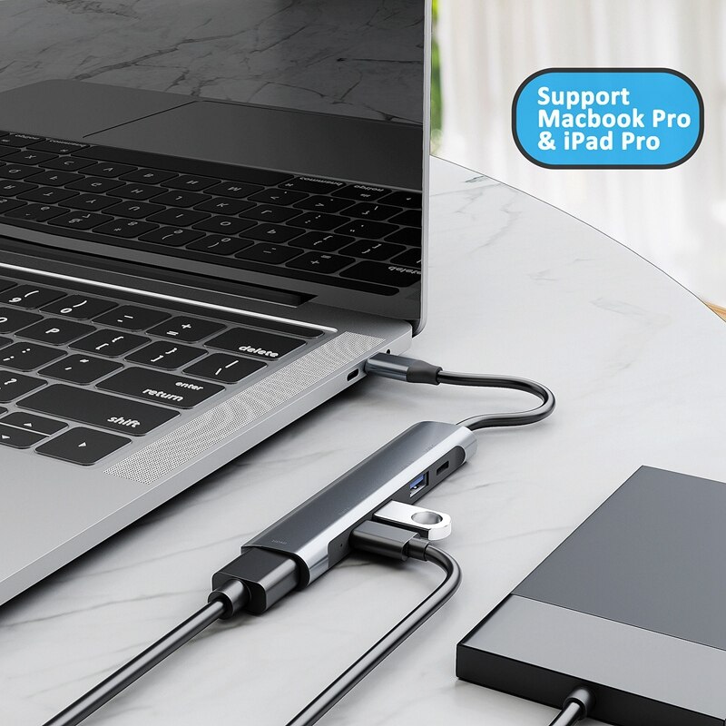 5 in 1 USB C HUB USB HUB Type C USB Splitter Thunderbolt 3 USB-C Dock Adapter OTG for Air Mi Pro HUAWEI Matebook