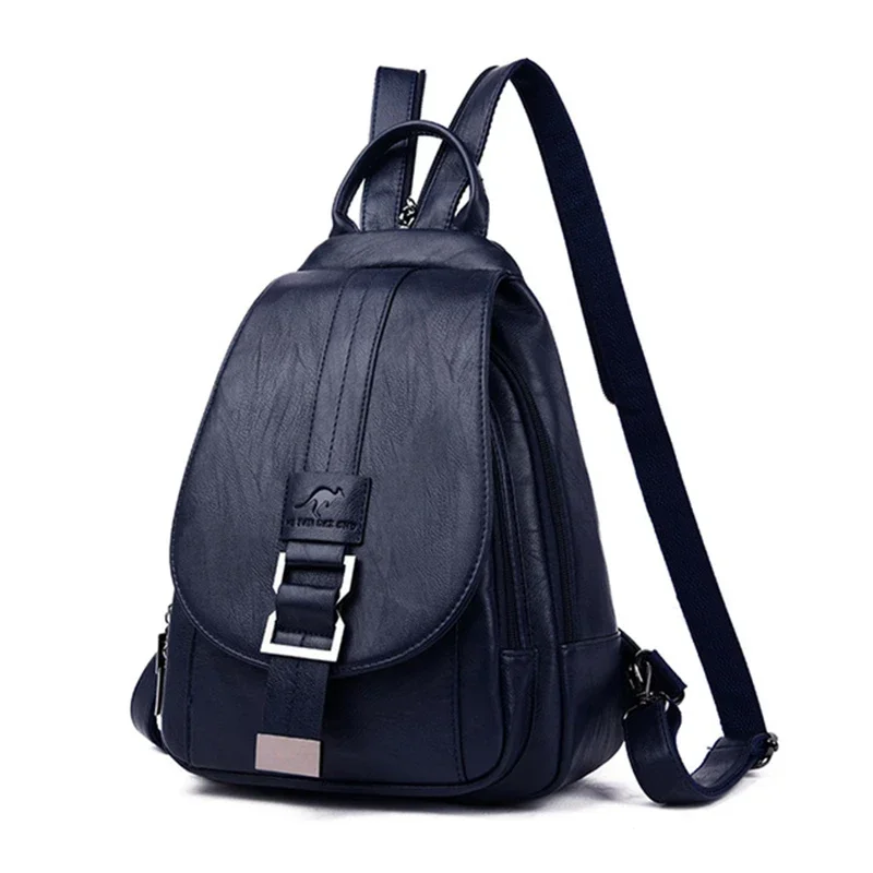 Multifunctionele dames leren rugzakken Vintage rugzak voor tienermeisjes Schoolborsttas Reisrugzak Dames Sac Back Pack: Bruin