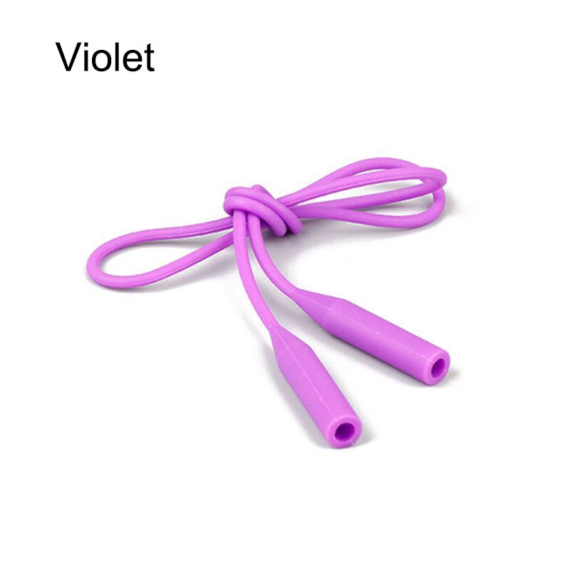 56cm Süssigkeit Farbe Elastische Silikon Brillen Riemen Sonnenbrille Kette Sport Anti-Unterhose Schnur Gläser Seile Band Kabel Halfter DOD: violett