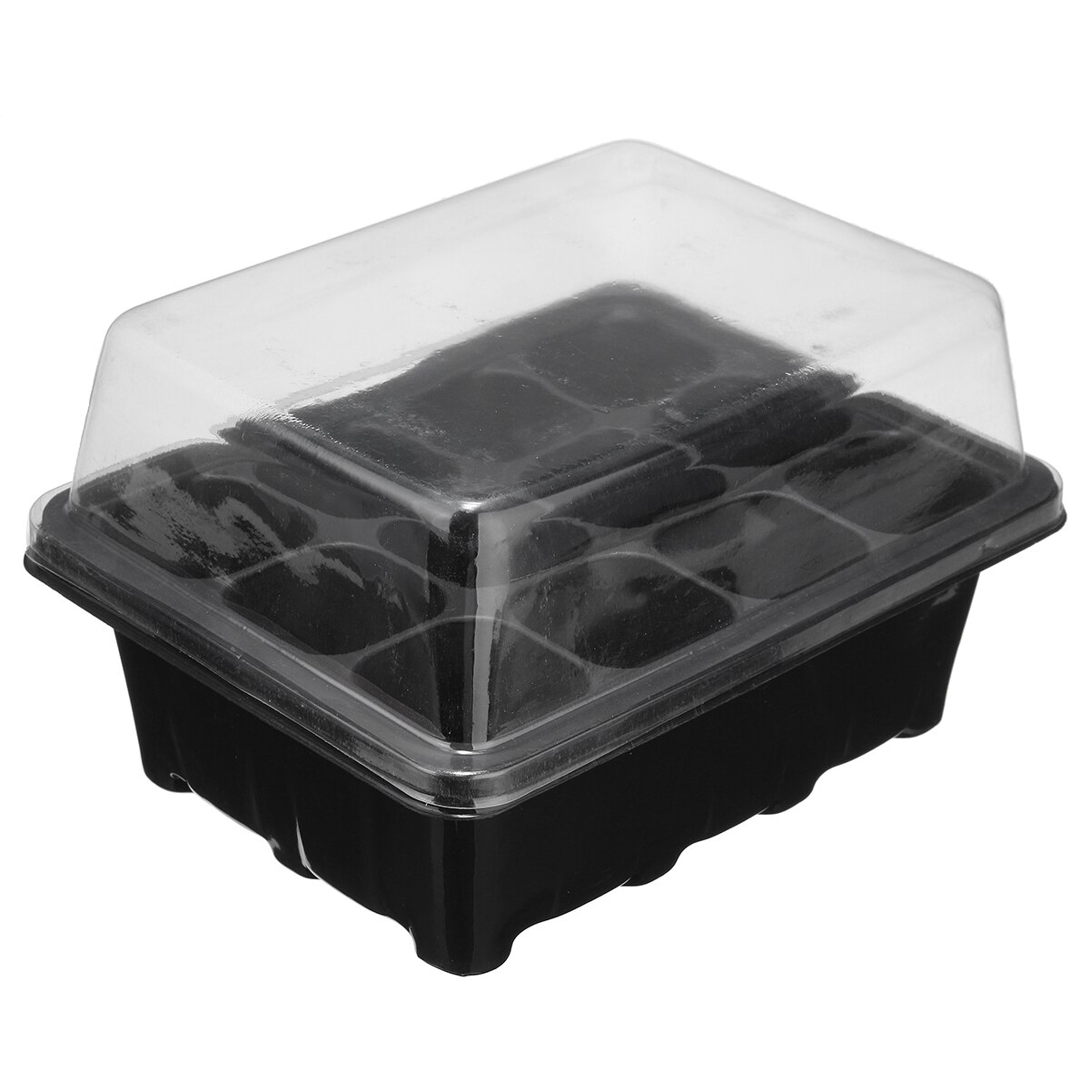 12Cell~Plug Black Propagation Tray Plant Seed Cloning Insert Clone Grow Box Kit